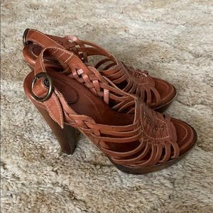 Frye leather heel sandals